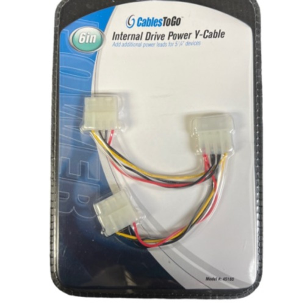 Cables To Go Internal Drive Power Y-Cable‎ 6in Add Power for 5.25in Devices New